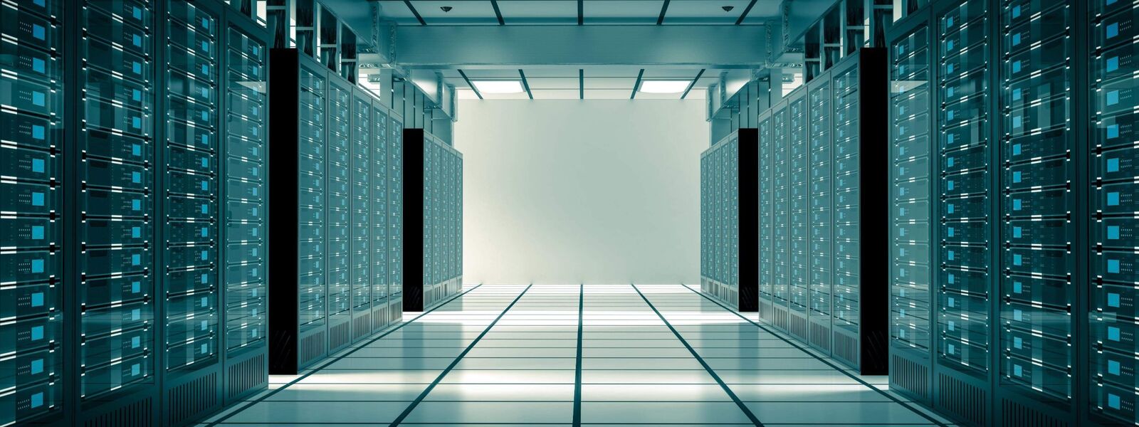 A wide-cropped image of data center servers