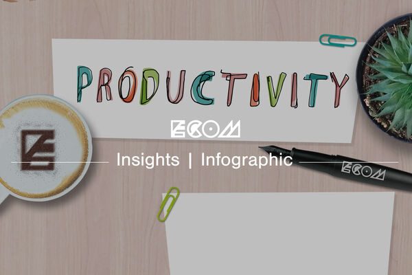 An ECOM branded insights banner for an infographic about productivity